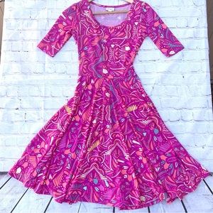 LULAROE NICOLE Dress Pink Floral size XXS